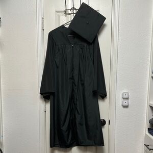 Black Graduation Gown and Cap Set